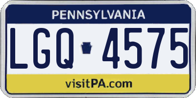 PA license plate LGQ4575