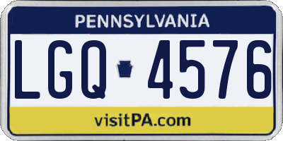PA license plate LGQ4576
