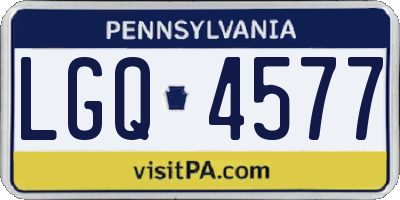 PA license plate LGQ4577