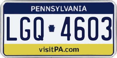 PA license plate LGQ4603