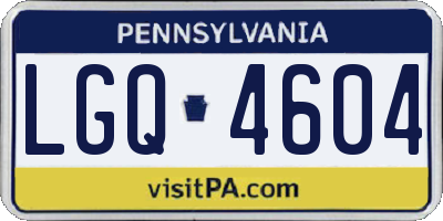 PA license plate LGQ4604
