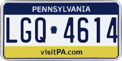 PA license plate LGQ4614