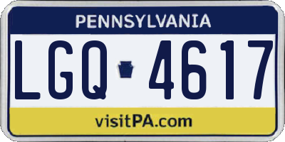 PA license plate LGQ4617