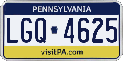 PA license plate LGQ4625