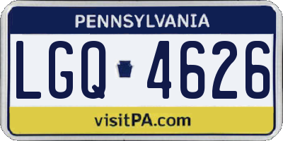 PA license plate LGQ4626