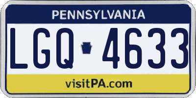 PA license plate LGQ4633