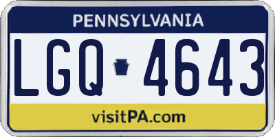 PA license plate LGQ4643