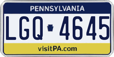 PA license plate LGQ4645
