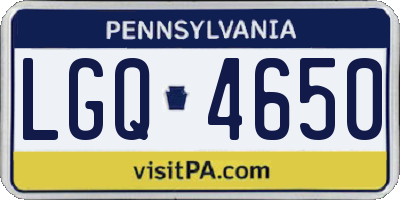 PA license plate LGQ4650