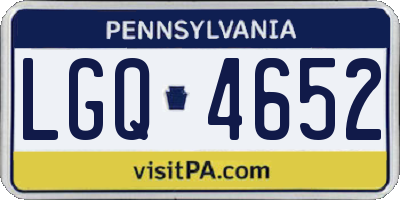 PA license plate LGQ4652