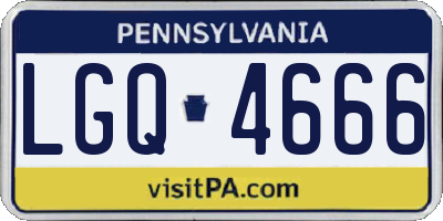 PA license plate LGQ4666