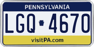 PA license plate LGQ4670