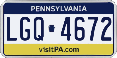 PA license plate LGQ4672