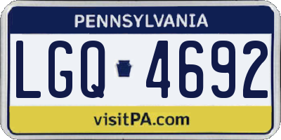 PA license plate LGQ4692