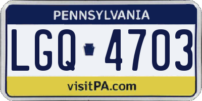 PA license plate LGQ4703