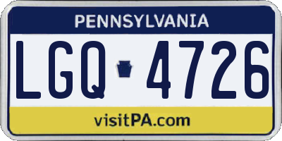 PA license plate LGQ4726