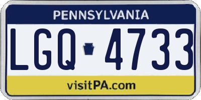 PA license plate LGQ4733
