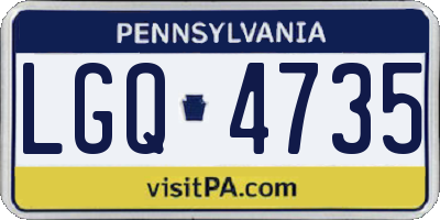 PA license plate LGQ4735