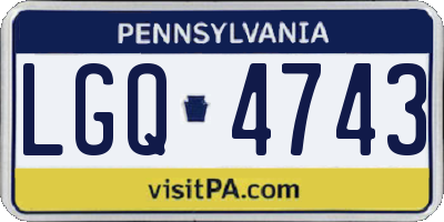 PA license plate LGQ4743