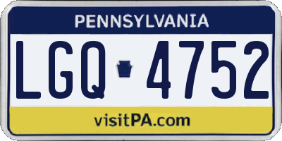 PA license plate LGQ4752
