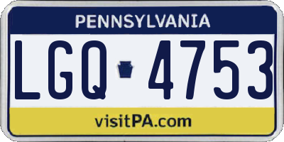 PA license plate LGQ4753