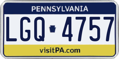 PA license plate LGQ4757