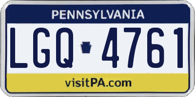 PA license plate LGQ4761