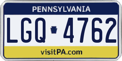 PA license plate LGQ4762