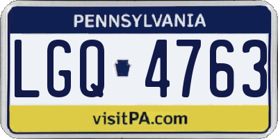 PA license plate LGQ4763