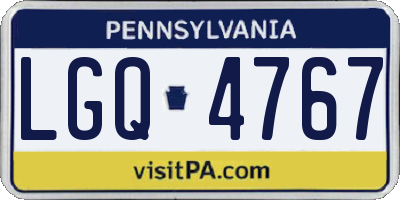PA license plate LGQ4767