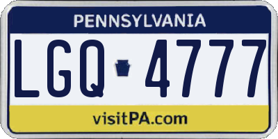 PA license plate LGQ4777
