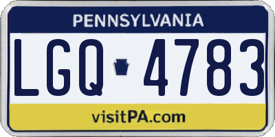 PA license plate LGQ4783