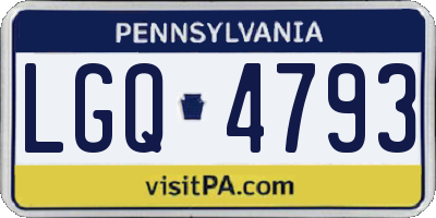 PA license plate LGQ4793