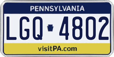 PA license plate LGQ4802