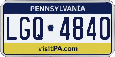 PA license plate LGQ4840