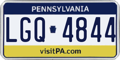 PA license plate LGQ4844