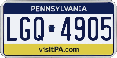 PA license plate LGQ4905