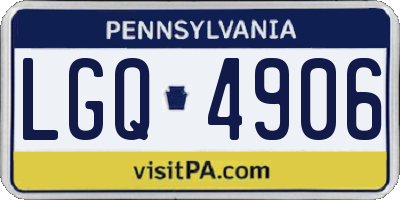 PA license plate LGQ4906