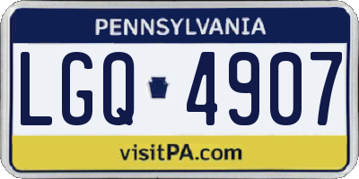 PA license plate LGQ4907