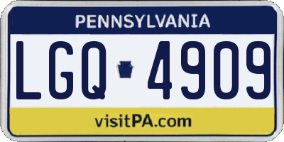 PA license plate LGQ4909