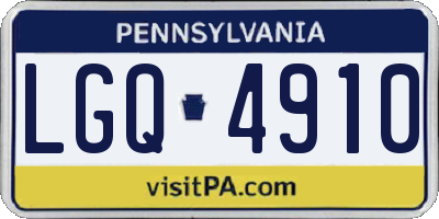 PA license plate LGQ4910