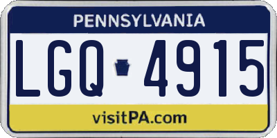 PA license plate LGQ4915