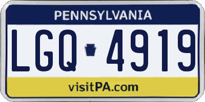 PA license plate LGQ4919