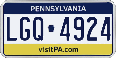 PA license plate LGQ4924