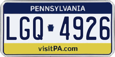 PA license plate LGQ4926