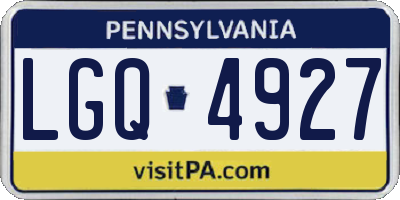 PA license plate LGQ4927