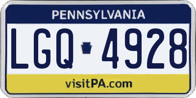 PA license plate LGQ4928
