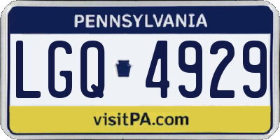 PA license plate LGQ4929