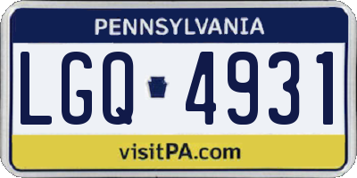 PA license plate LGQ4931