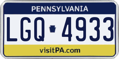 PA license plate LGQ4933